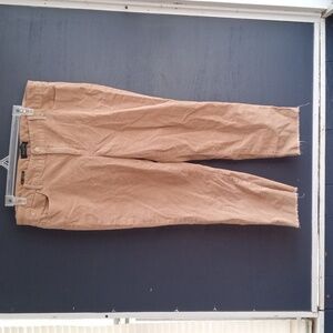 GUC Talbots petites Slim ankle frayed Hem corduroy Light brown 24p